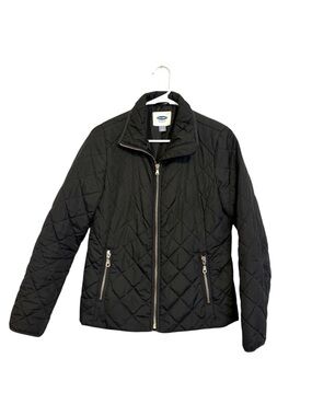 2/$30 Old Navy Black Quilted Jacket Size Small Zip Front Lightweight Puffer Coat